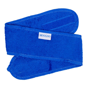 Blue MooGoo Terry Towelling Headband on a white background.